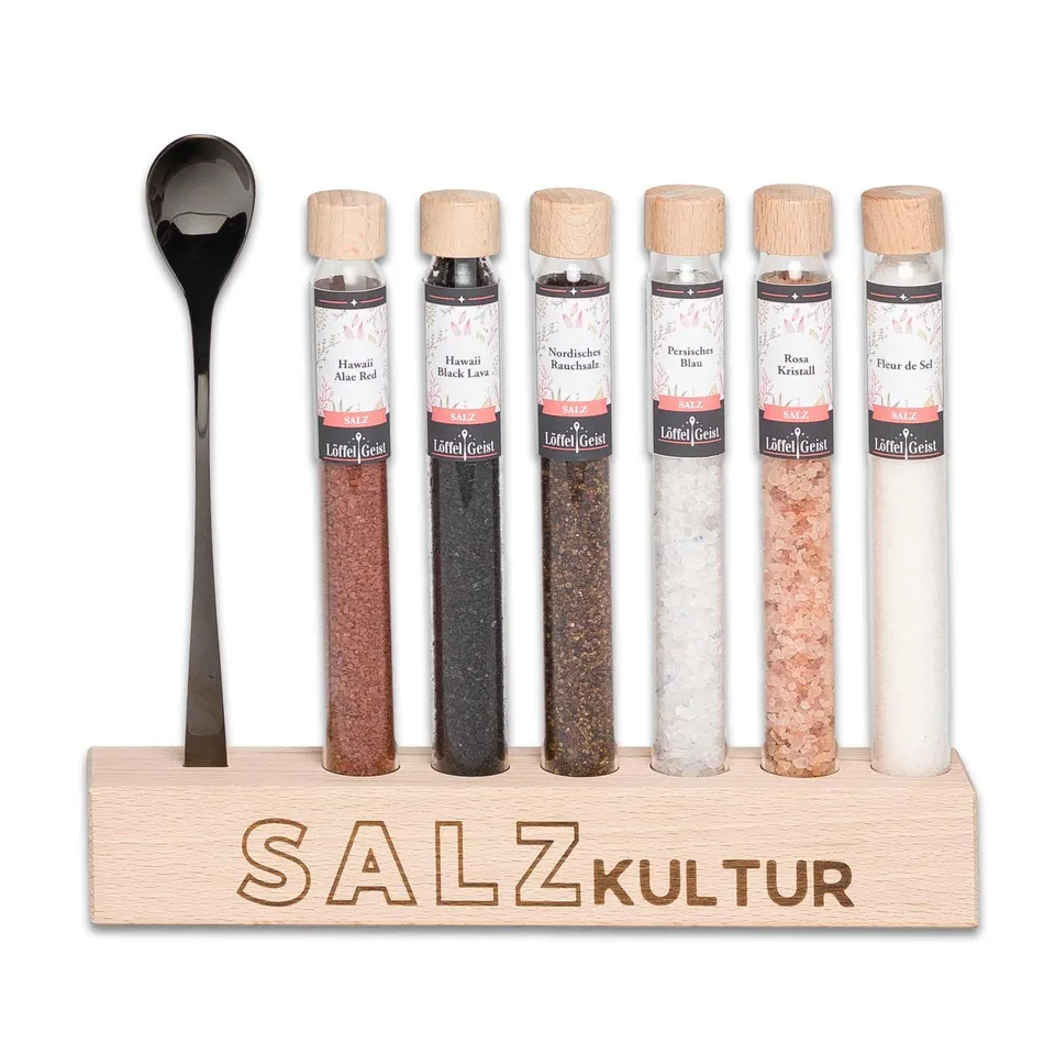 l-ffelgeist-salzkultur-salzset-holzdisplay-6-salzsorten image 1