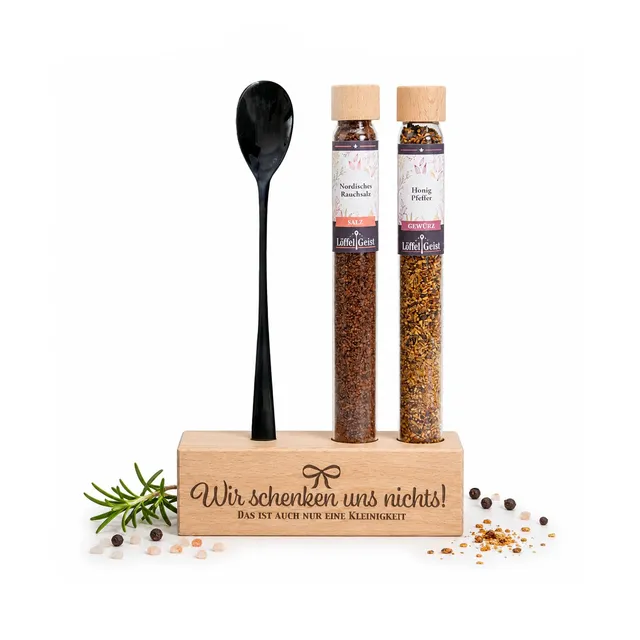 l-ffelgeist-geschenkset-wir-schenken-uns-nichts-2-gew-rze-st-nder image 1